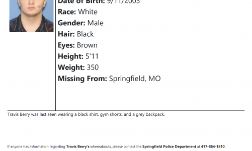 Travis Berry Missing from Springfield, MO